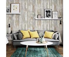 Kunstholz Braun Kontaktpapier selbstklebend wasserfest 3D ablösbar Dekorfolie Vinyl Folie abziehen und aufkleben Tapete D I Y Wandaufkleber für Schlafzimmer Küche Möbel Retro Stil 17.71 X 78.8 Faux Brown Wood Contact Paper