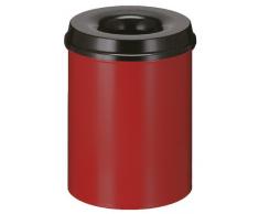 V-Part Selbstlöschender Papierkorb, 15 Liter, rot-schwarz