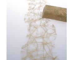 Deko AS GmbH Sizoweb Tischband Wellenschnitt dunkelgold ca. 12,5 cm Rolle 25 Meter - 64w-125-25-041