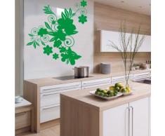 INDIGOS 4052166144582 Wandtattoo w658 sehr schöne Blume Wandaufkleber 120 x 112 cm, grün