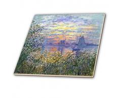 3dRose ct_203871_2 Monet Gemälde Sonnenuntergang auf der Seine Keramikfliese, 15,2 cm