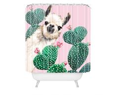 Society6 Big Nose Work Llama und Kaktus Pink Duschvorhang, 182,9 x 175,3 cm