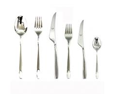 Mepra 10531110 Avanguardia Besteck-Set, Edelstahl, poliert, spülmaschinenfest, 36-teilig