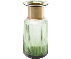 Kare Design Vase Barfly Green 30cm, schöne Blumenvase in grün und gold, gefärbtes Glas, Dekovase, elegantes Geschenk (H/B/T) 30x15x15cm