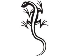 INDIGOS WG10008-70 Wandtattoo w008 Gecko Echse Kriechtier Afrika Asien 80 x 39 cm, schwarz