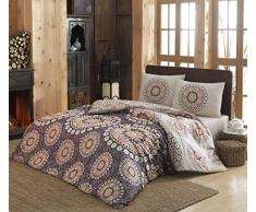 Eponj Home Bettwäsche-Set für Doppelbett 200 x 200 cm Crema Beige Marrone