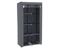 SONGMICS Songics URYG84GY Kleiderschrank mit Vliesstoff und Kleiderstange, 86,4 cm, schnell und einfach zu montieren, Grau