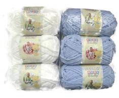 BERNAT Babydecke, Weiß, Blau, 39,9 x 29,5 x 8,9 cm