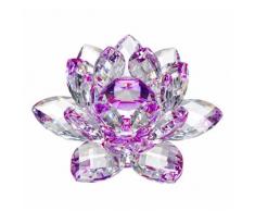 Amlong Crystal Kristall in Form Einer Lotusblume mit farbigen Lichtreflexionen, hochwertige Qualität, Lieferung in Geschenkbox, violett, 7.62 cm
