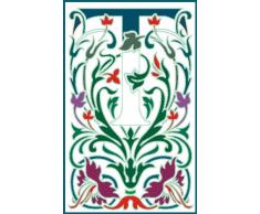 Indigos 4051719711691 Wandtattoo MF088 T Buchstabe wundervolles Ornament Pflanze Blume Tribal 40 x 24 cm