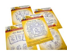 Tante Martha s Bügeln auf Transfer Muster für Nähte, Stickereien oder Stoff Malerei, Vintage Süße Tier Muster für Geschirrtücher oder Quilten, Set von 5