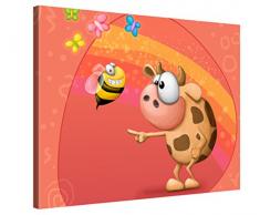 Picanova – Cow Meet Bee 100x75cm – Premium Leinwanddruck – Kunstdruck Auf 2cm Holz-Keilrahmen Für Schlaf- Und Kinderzimmer – Kinder Kollektion Von TooshToosh