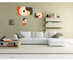 INDIGOS KAR-Wall-clm043-70 Wandtattoo fÃ¼rs Kinderzimmer clm043 - Lustige kleine Monster - Niedlichen Hund - Wandaufkleber 70 x 52 cm