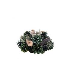 Comarco Sa 16491 Teelichthalter, Natur, Glas, Mehrfarbig, 9 x 9 x 19 cm