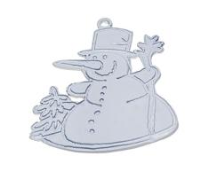 Schnabel-Zinn Schneemann Weihnachtsanhänger, weiß