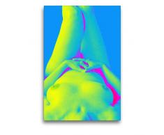 Premium Textil-Leinwand 50 x 75 cm Hoch-Format Akt grün-blau | Wandbild, HD-Bild auf Keilrahmen, Fertigbild auf hochwertigem Vlies, Leinwanddruck von Eike Winter