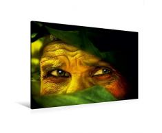 Calvendo Premium Textil-Leinwand 120 cm x 80 cm Quer, Dschungelaugen im Regenwald | Wandbild, Bild auf Keilrahmen, Fertigbild auf Echter Leinwand, Leinwanddruck: Viel erlebt Menschen Menschen