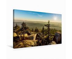 Premium Textil-Leinwand 75 cm x 50 cm quer Herbststimmung auf dem KÃ¶sseinegipfel im Fichtelgebirge | Wandbild, Bild auf Keilrahmen, Fertigbild auf echter Leinwand, Leinwanddruck