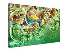 LANA KK - Leinwandbild Curvature Grün abstraktes Design auf Echtholz-Keilrahmen â Fotoleinwand-Kunstdruck in grün, einteilig & fertig gerahmt in 60x40cm