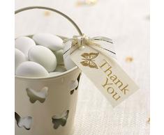 Neviti Elegant Butterfly Geschenkanhänger Thank You, Crème