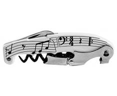 koala Retro Music Korkenzieher, Edelstahl gebürstet, weiß, 10.7 x 1.4 x 3.3 cm