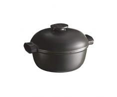 Emile Henry EH779564 Bräter, rund, Delight, Schwarz, 4 litres