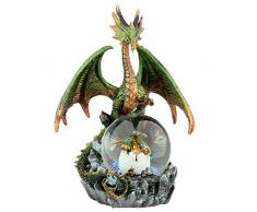Puckator Crystal Orb Dark Legends Schneekugel mit Drachenmotiv, 1 Stück, Kunstharz, Multi, Height 18cm Width 14-15cm Depth 11cm