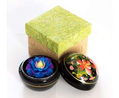 Seifenblume in Mangoholzbox, handgemacht, 8 x 8 x 8 cm, in Geschenkbox