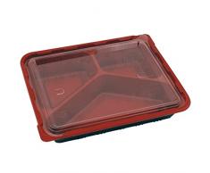 Garcia de Pou Ovale Schale Für Mikrowelle Einzelne Speise 22,5X18X4,5 cm Schwarz Pp - 50 Un.