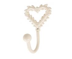 French Kitchen Collection Wandhaken, Herzmotiv, 10 cm, Elfenbeinfarben