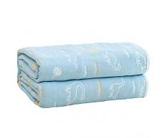 STFLY 6-lagige Musselin-Baumwolldecke für Erwachsene, dünn und leicht, Sommerdecke, atmungsaktiv, wendbar, Bedruckt 80X94 Dinosaurier