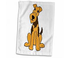 3dRose Funny Cute Airedale Terrier Puppy Dog Cartoon Handtücher, 15 x 22