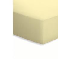 schlafgut Jersey-Elasthan Spannbetttuch, Baumwoll-Mischgewebe, Kamille, 220 x 150 x 1 cm