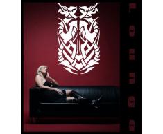 INDIGOS 4052166003506 Wandtattoo w082 Wappen, Drache, Kopf Wandaufkleber 120 x 72 cm, rosa