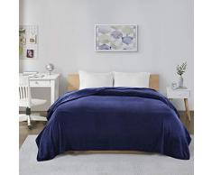 Intelligent Design Microlight Plüsch Übergröße Decke Premium weich gemütlich fürs Bett Twin/Twin XL Navy