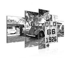 Bilder Vintage Auto Route 66 Wandbild Vlies - Leinwand Bild XXL Format Wandbilder Wohnung Deko Kunstdrucke - MADE IN GERMANY - Fertig zum Aufhängen 609853c