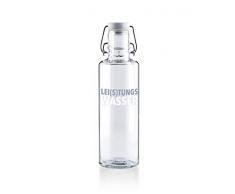 Soulbottles Trinkflasche aus Glas mit Lei(s)tungswasser Motiv, 0,6l