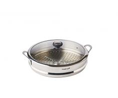 MASTRAD F63880 OWok – passt mit dem Wok O´Wok Gourmet-Kochen gesund & schnell, Edelstahl Dampfkorb + Deckel 32 cm Durchmesser