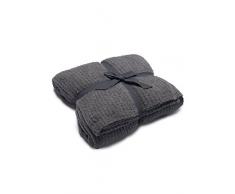 Barefoot Dreams CozyChic, Bettdecke gerippt 90 x 92 graphit