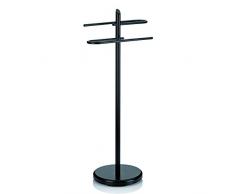 Kela 20543 Handtuchhalter, 2 Arme, Metall pulverbeschichtet, 88 cm Höhe, Ken, Schwarz