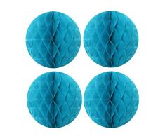 Wrapables Tissue Honeycomb Ball Party Dekorationen für Hochzeiten, Geburtstagsfeiern, Baby Duschen und Kinderzimmer Decor (Set von 4), 20,3 cm Aqua