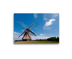 Premium Textil-Leinwand 45 x 30 cm Quer-Format Windmühle in der Nähe von Nes | Wandbild, HD-Bild auf Keilrahmen, Fertigbild auf hochwertigem Vlies, Leinwanddruck von Michael Bücker