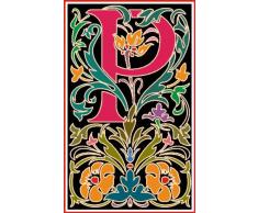 Indigos 4051719711424 Wandtattoo MF084 P Buchstabe wundervolles Ornament Pflanze Blume Tribal 60 x 36 cm