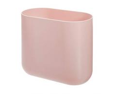 iDesign Bad Mülleimer, kleiner Papierkorb aus Kunststoff, schmaler Abfalleimer ohne Deckel für Bad, Küche und Büro, rosa