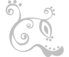 INDIGOS 4051095046974 Wandtattoo w420 Pflanze Blume 80 x 79 cm, silber