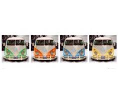 Volkswagen - VW Bus - 4 Camper Türposter Türposter Auto Klassiker VW - Grösse 158x53 cm