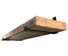 DIY Cartel Industrie geschmiedet Stahl Schwimmende Regal J Halterung mit Lippe – Rustikal Schwerlastregal Regal brackets- Raw Metall/Stahl Regal Hardware-Made in die USA – 2-Pack-Wandhalterung Regal Klammern