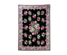 NOVICA Rosen von Kaschmir, (4,5 x 7) Kette genäht Wolle Teppich, 11,4 x 17,8 cm