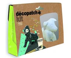 Décopatch KIT017O Bastel Set Pappmaché Hund (ideal für Kinder, 3,5 x 19 x 13,5 cm) grün, schwarz