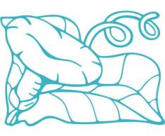 INDIGOS/Wandaufkleber-e184 hübsche Trompetenblume 80x56 cm- türkis, Vinyl, 80 x 56 x 1 cm